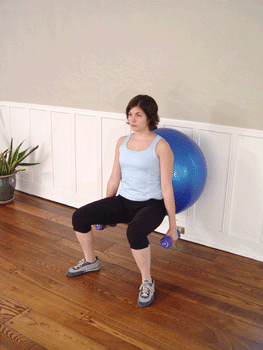 wall ball squat