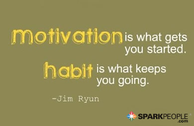 Motivational Quote - Motivation is what gets you started. Habit is what keeps you going.