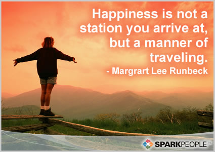 Motivational Quote - Happiness is not a station you arrive at, 