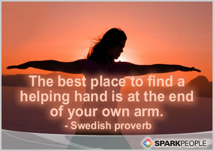 The best place to find a helping hand is at the end of your | SparkPeople