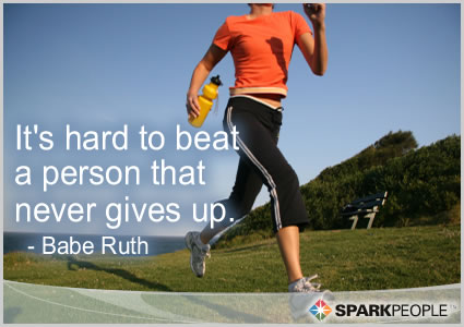 Motivational Quote - It's hard to beat a person that never gives up.