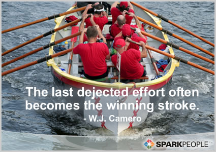 Motivational Quote - The last dejected effort often becomes the winning stroke.