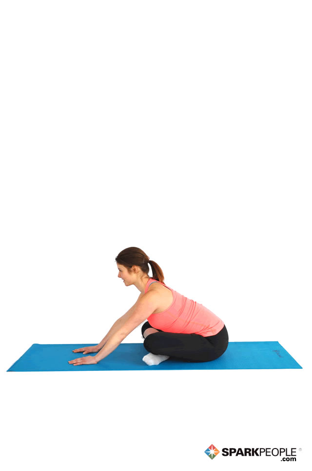 Seated Cross-Legged Forward Bend Exercise Demonstration