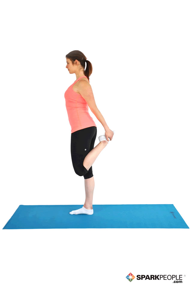 Standing Quad Stretch Exercise Demonstration